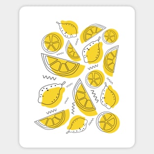 Abstract lemon line pattern Magnet